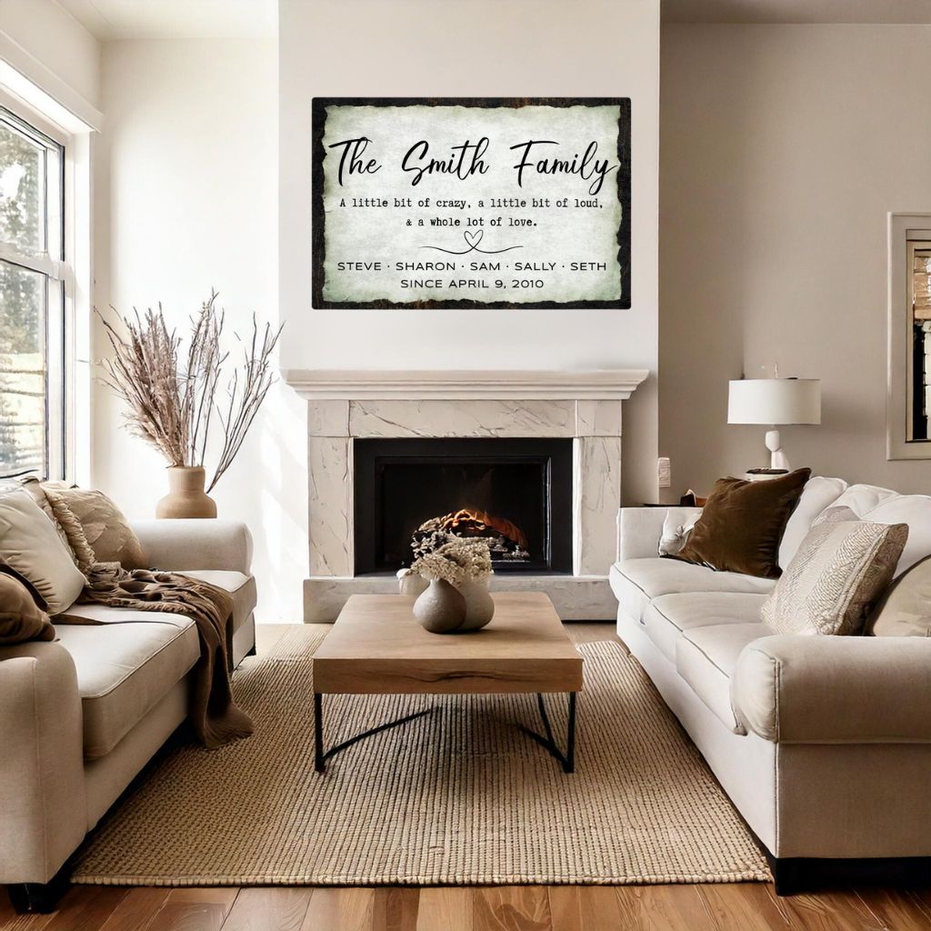 Personalized Modern Farmhouse Canvas – Custom Family Wall Art