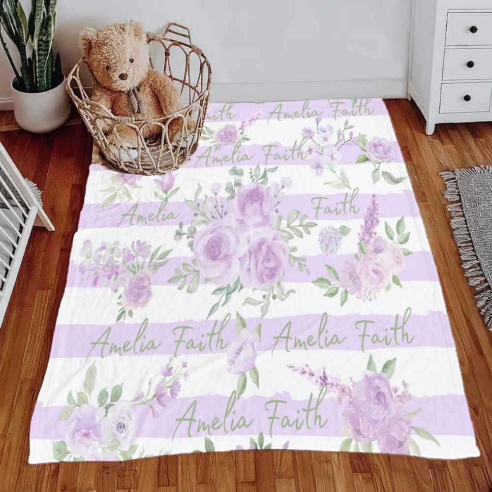 Custom Baby Name Blanket – Soft, Stylish & Personalized 30x40