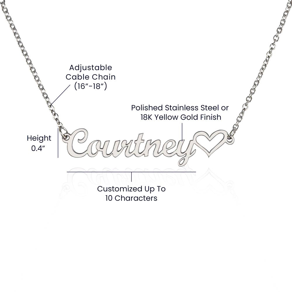 Personalized Heart Name Necklace – Custom Jewelry Gift for Women