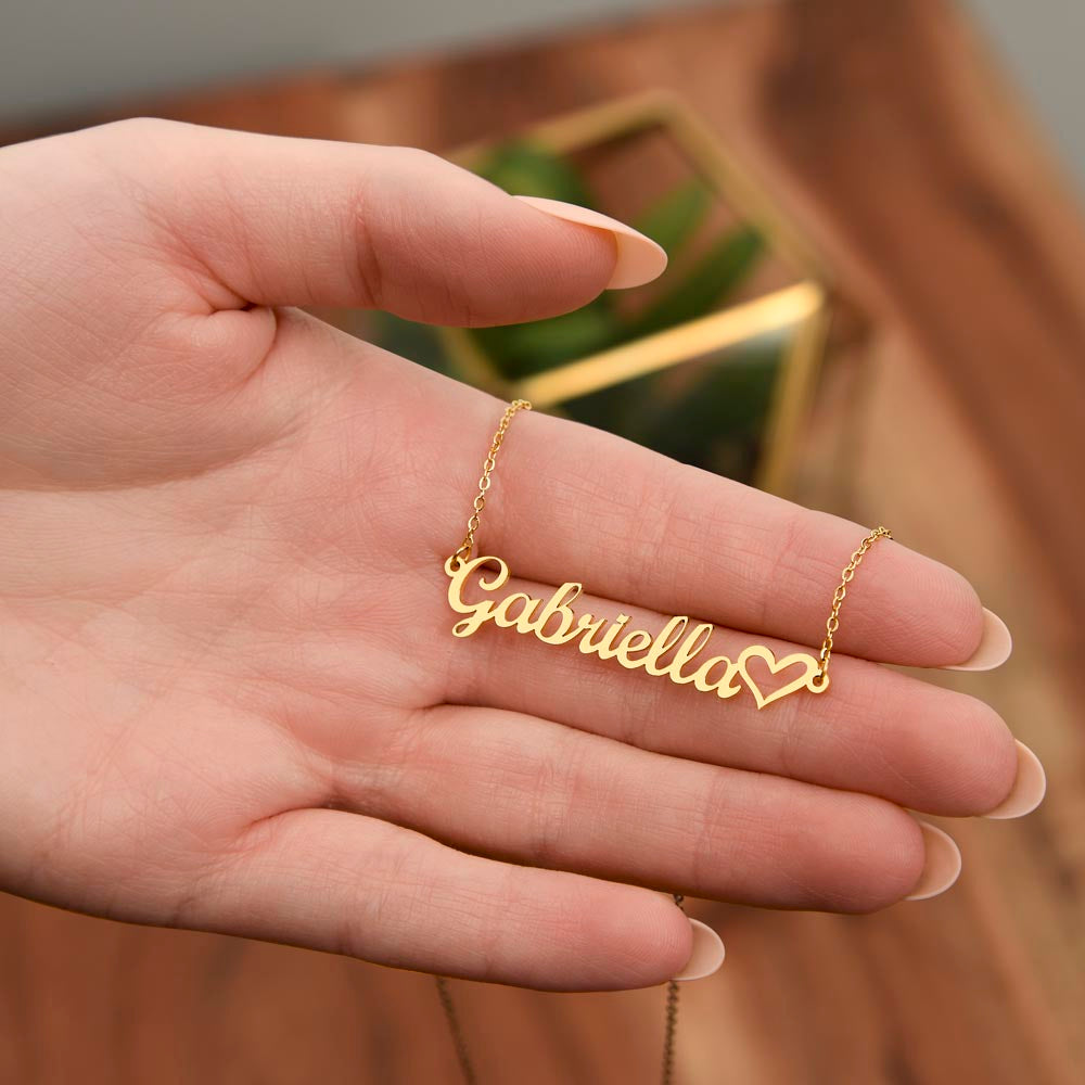 Personalized Heart Name Necklace – Custom Jewelry Gift for Women