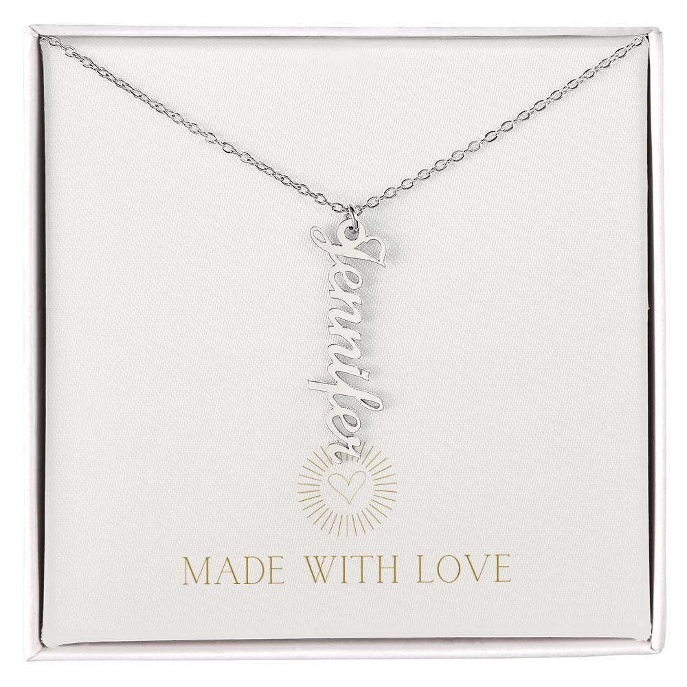 Personalized Vertical Name Necklace – A Thoughtful, Custom Gift for Any Occasion