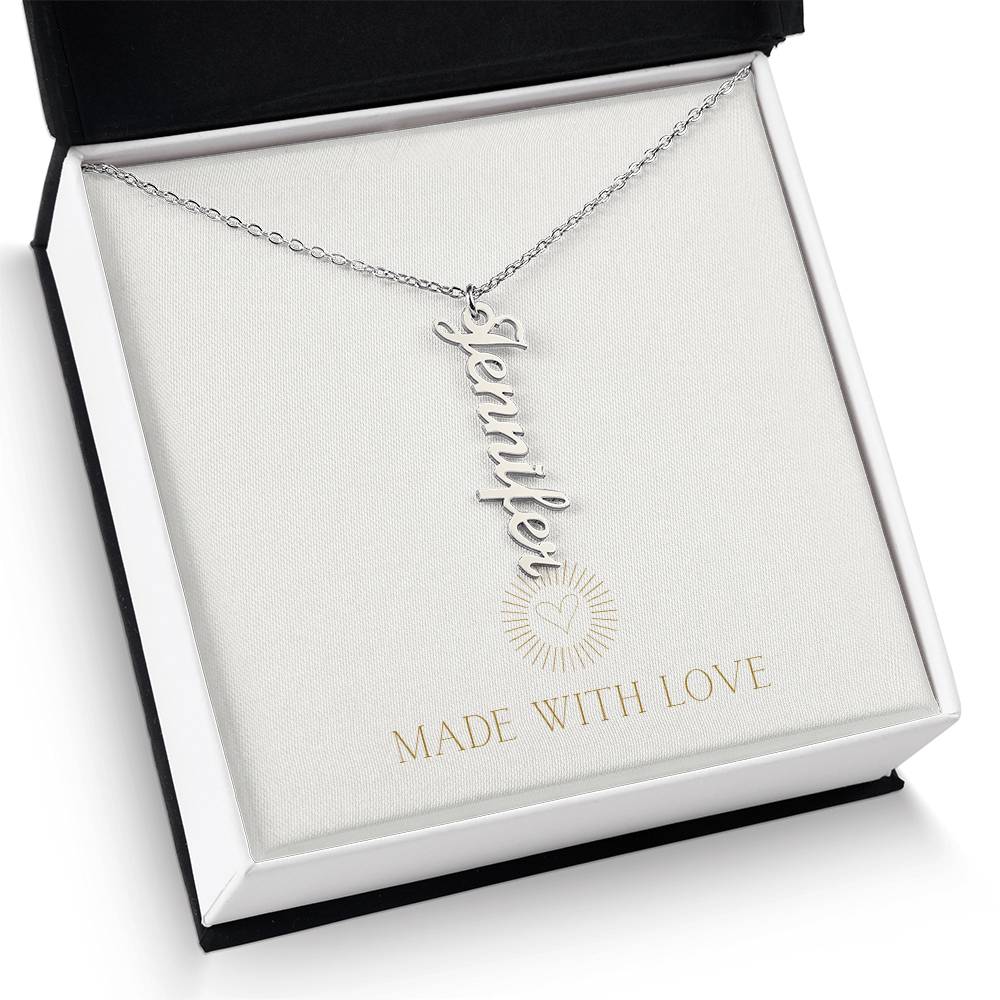 Personalized Vertical Name Necklace – A Thoughtful, Custom Gift for Any Occasion