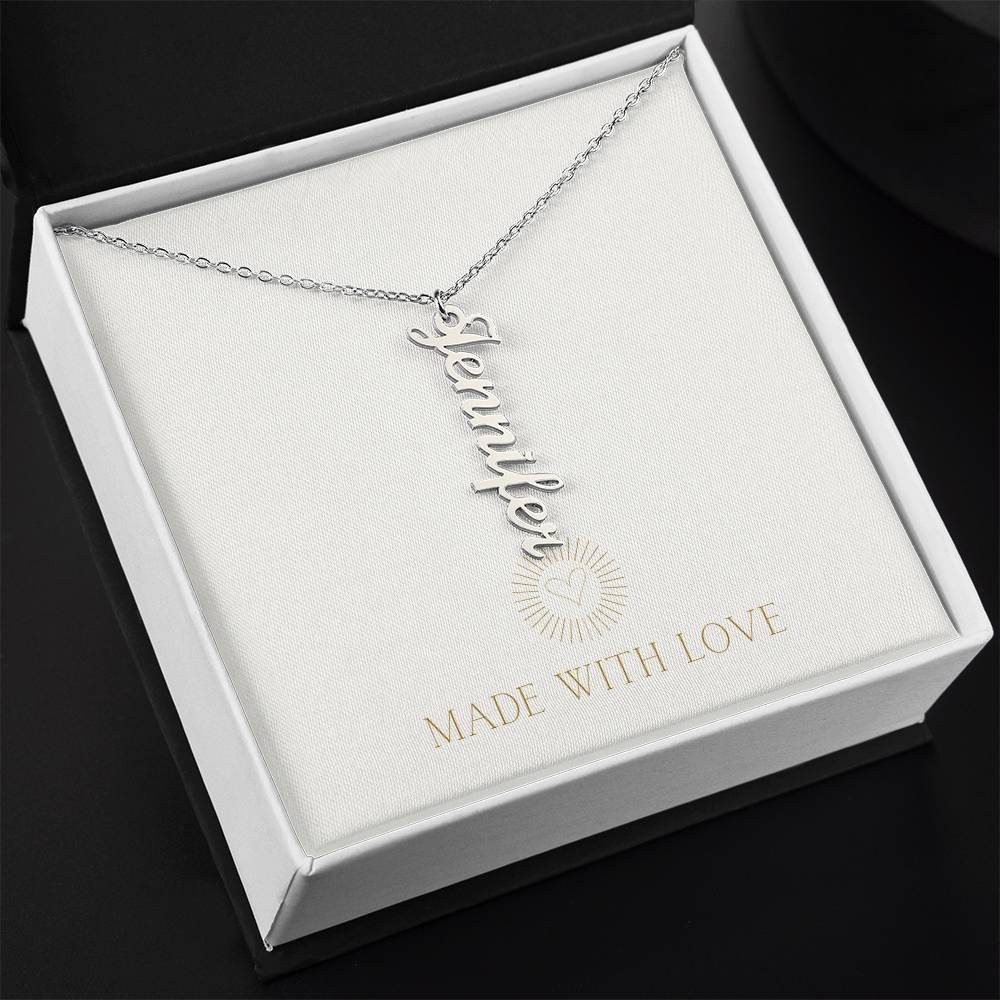 Personalized Vertical Name Necklace – A Thoughtful, Custom Gift for Any Occasion