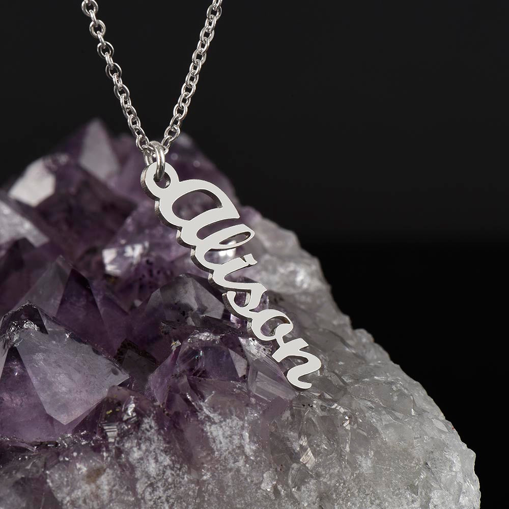 Personalized Vertical Name Necklace – A Thoughtful, Custom Gift for Any Occasion