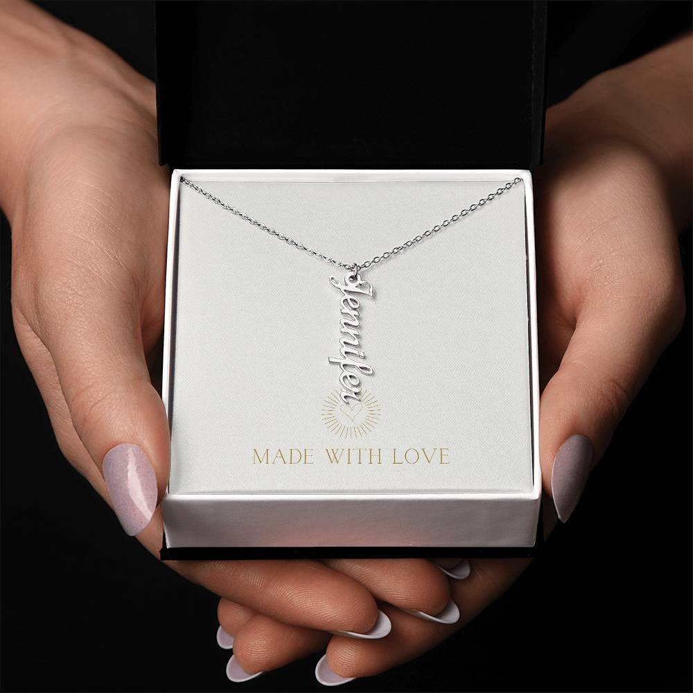 Personalized Vertical Name Necklace – A Thoughtful, Custom Gift for Any Occasion