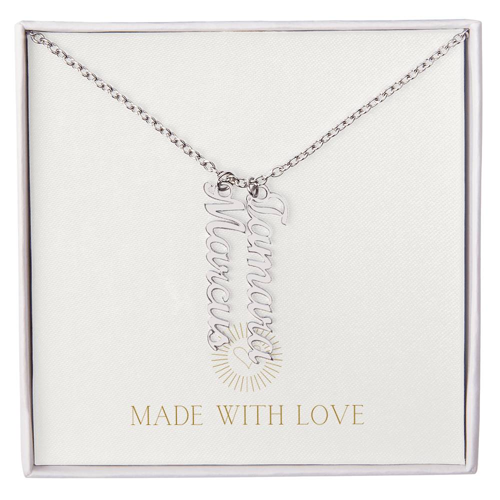 Personalized Vertical Name Necklace – A Thoughtful, Custom Gift for Any Occasion