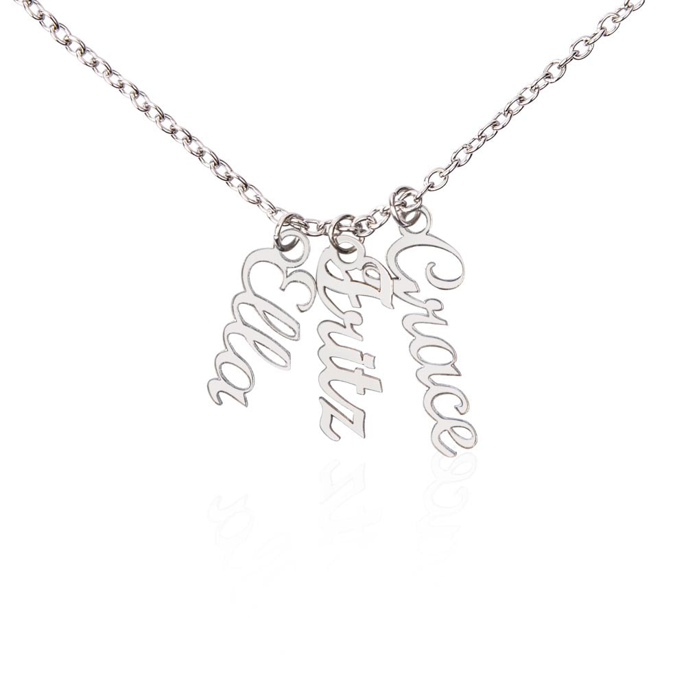 Personalized Vertical Name Necklace - Custom Jewelry Gift for Moms | Holiday, Birthday, Anniversary, Christmas