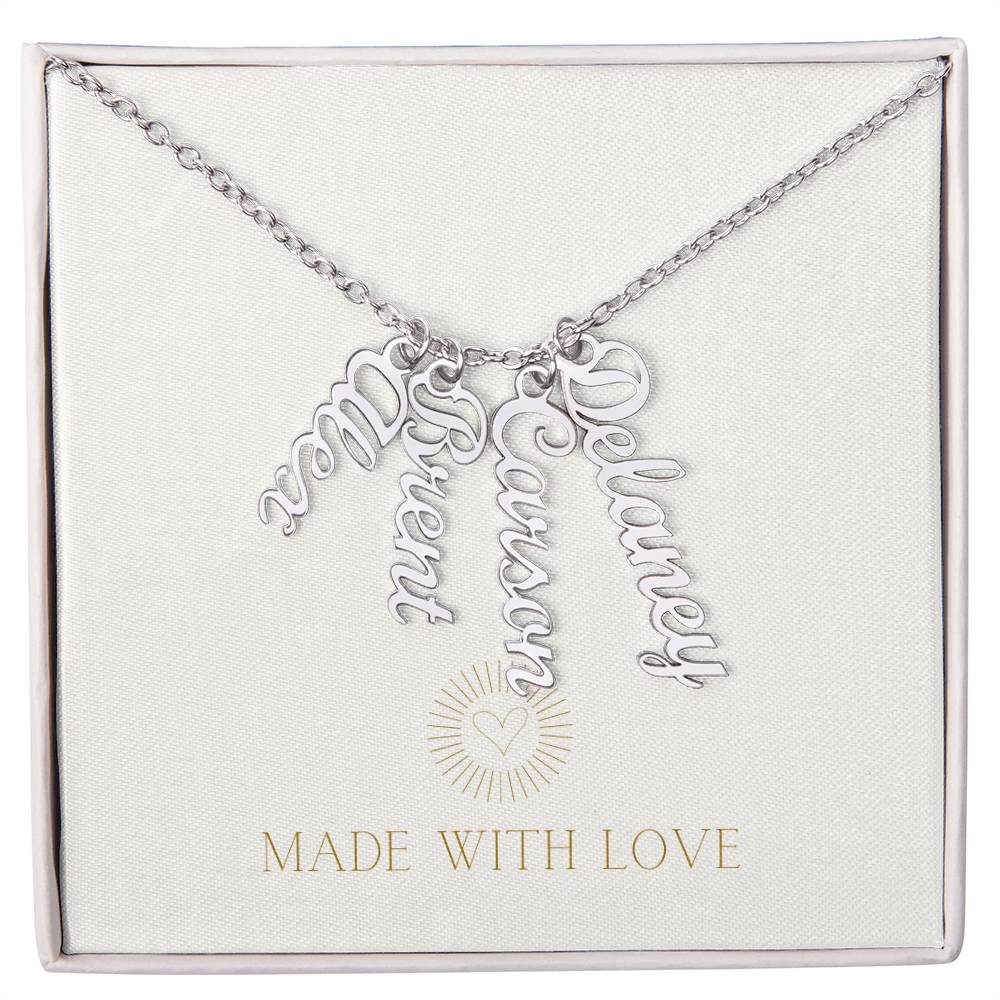 Personalized Vertical Name Necklace – A Thoughtful, Custom Gift for Any Occasion