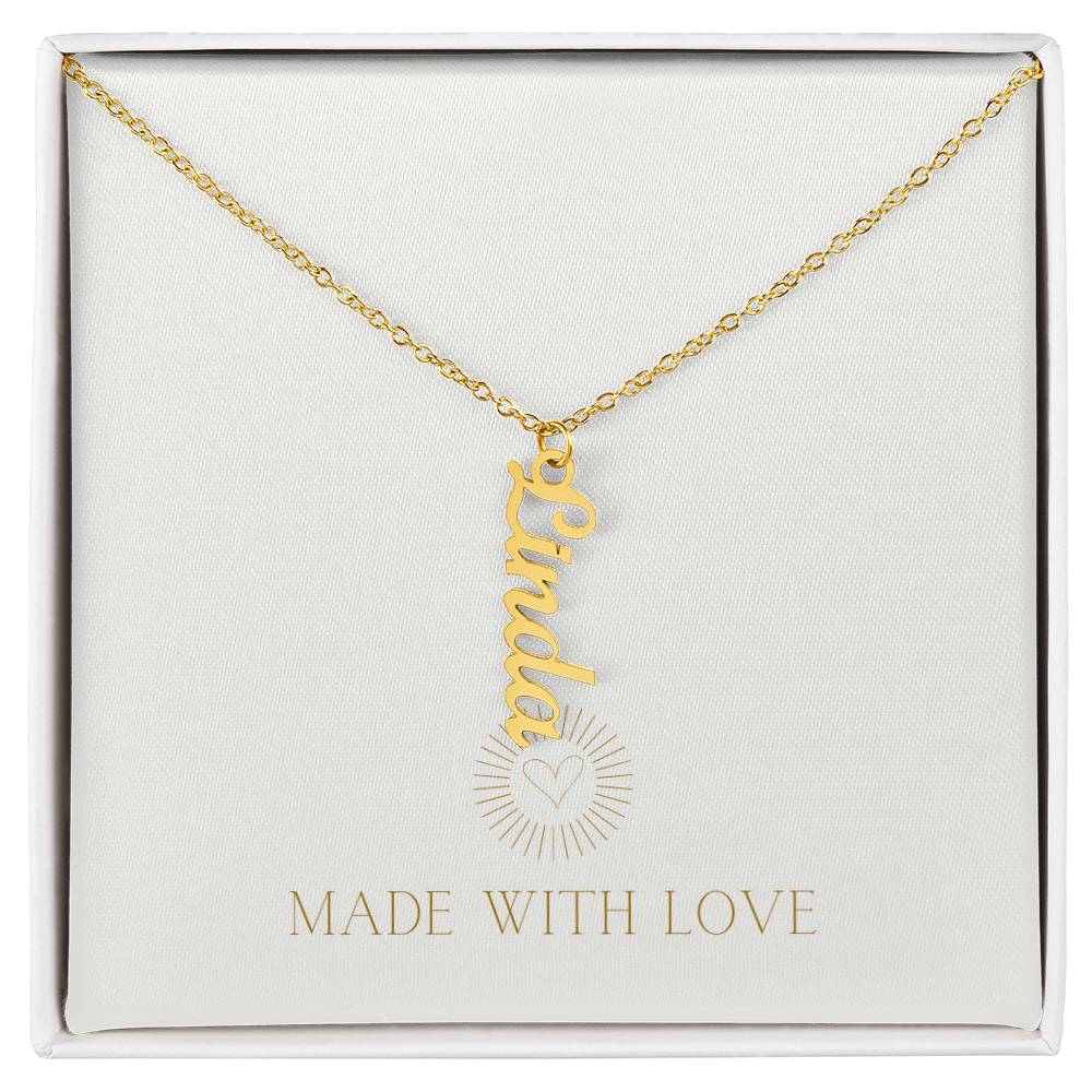Personalized Vertical Name Necklace – A Thoughtful, Custom Gift for Any Occasion