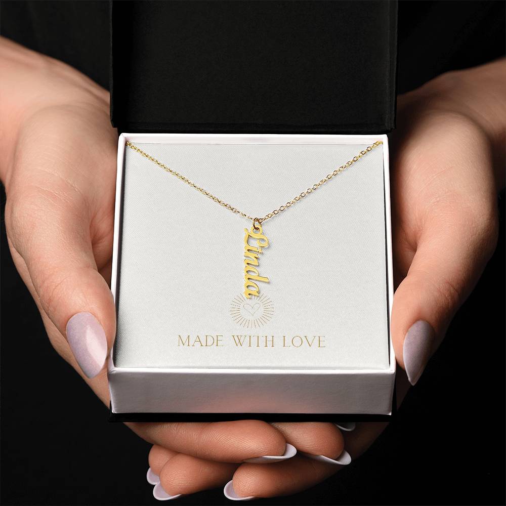 Personalized Vertical Name Necklace – A Thoughtful, Custom Gift for Any Occasion