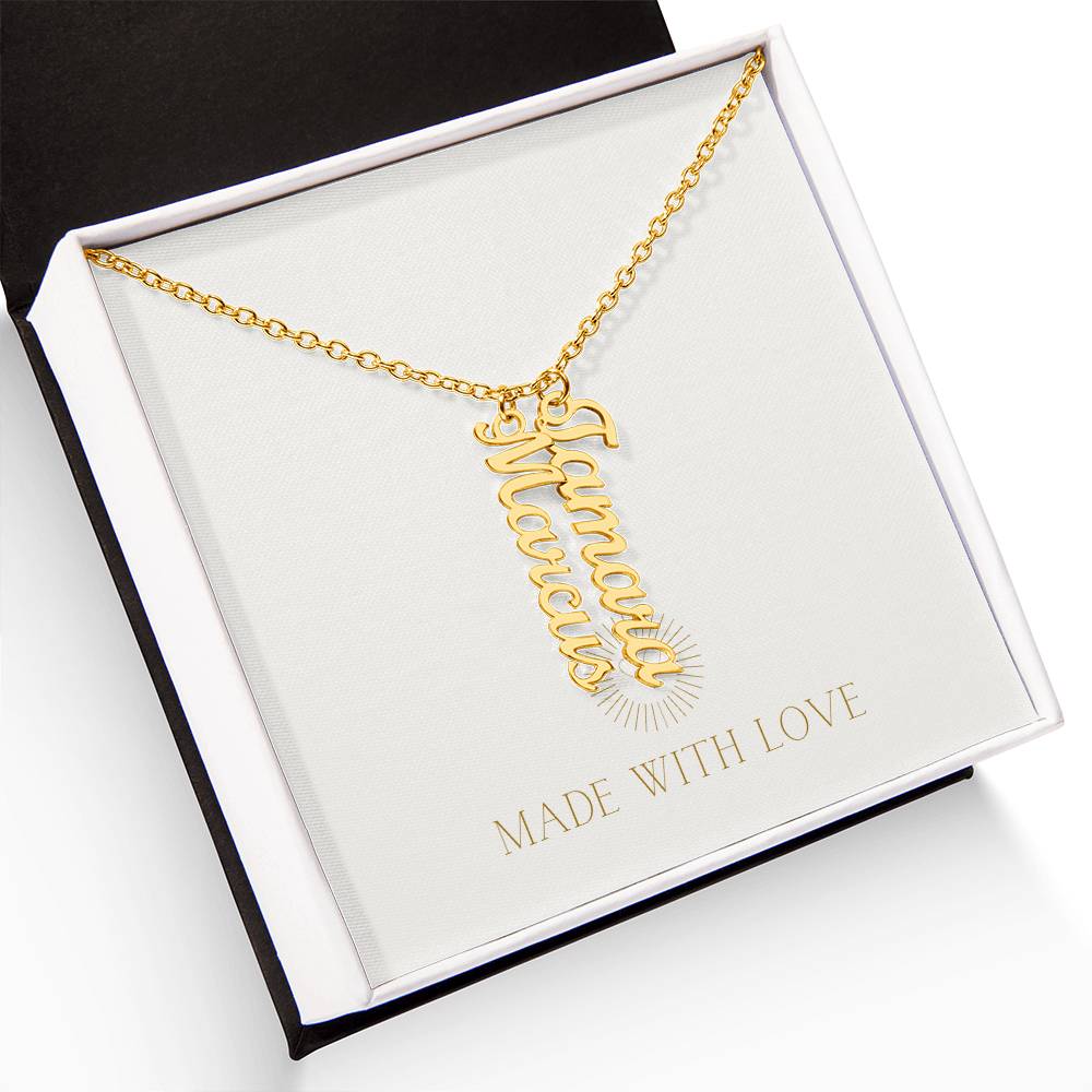 Personalized Vertical Name Necklace – A Thoughtful, Custom Gift for Any Occasion