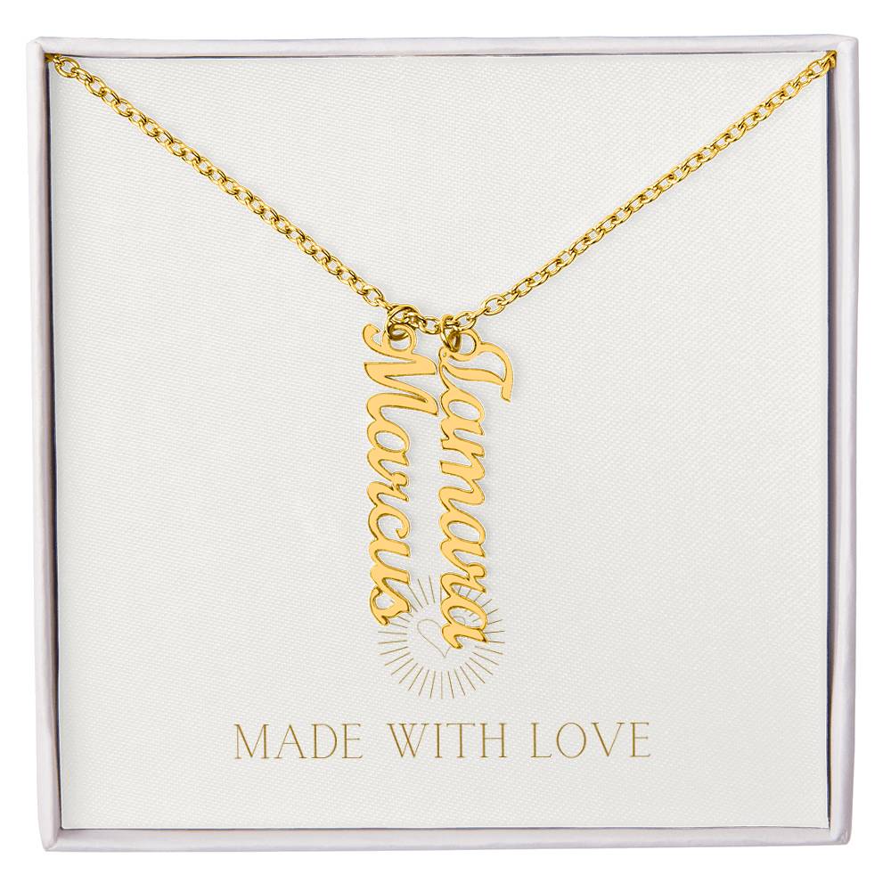 Personalized Vertical Name Necklace – A Thoughtful, Custom Gift for Any Occasion