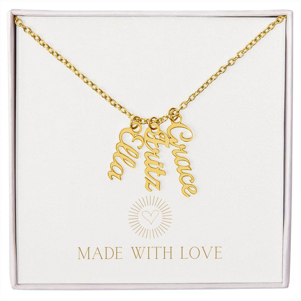 Personalized Vertical Name Necklace – A Thoughtful, Custom Gift for Any Occasion