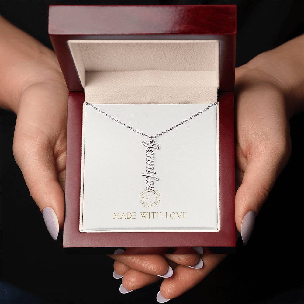 Personalized Vertical Name Necklace – A Thoughtful, Custom Gift for Any Occasion