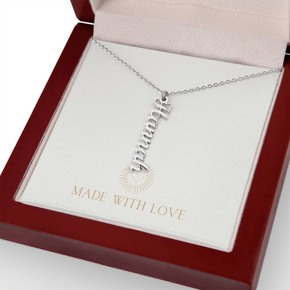 Personalized Vertical Name Necklace – A Thoughtful, Custom Gift for Any Occasion