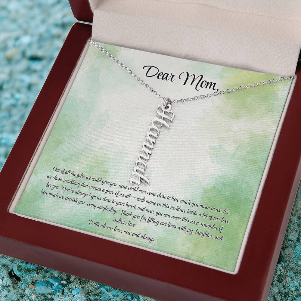 Personalized Vertical Name Necklace - Custom Jewelry Gift for Moms | Holiday, Birthday, Anniversary, Christmas