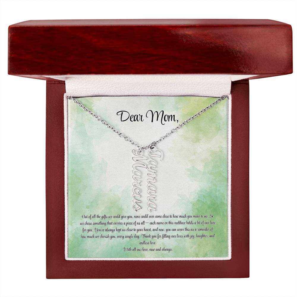 Personalized Vertical Name Necklace - Custom Jewelry Gift for Moms | Holiday, Birthday, Anniversary, Christmas