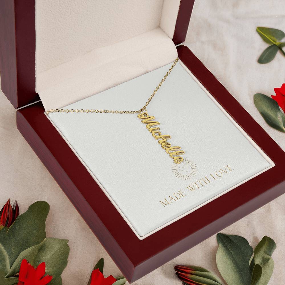 Personalized Vertical Name Necklace – A Thoughtful, Custom Gift for Any Occasion