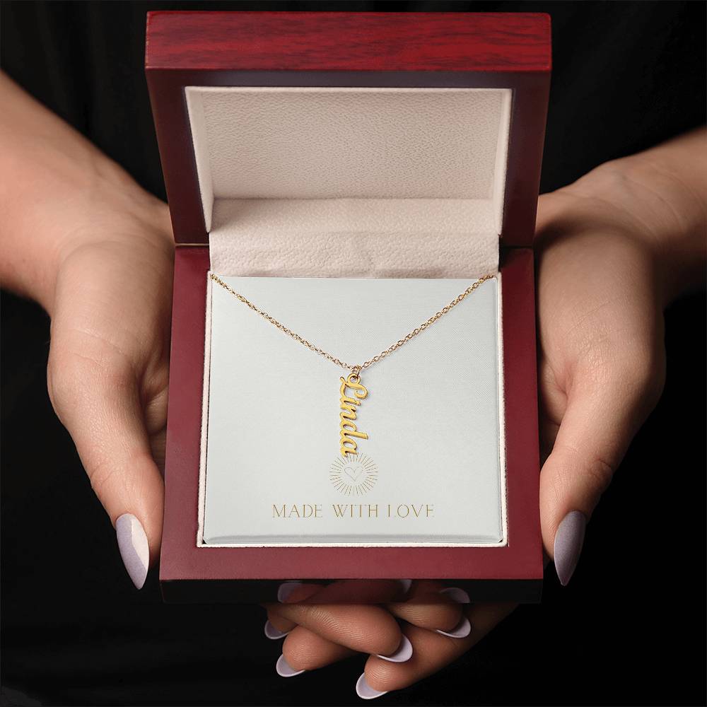 Personalized Vertical Name Necklace – A Thoughtful, Custom Gift for Any Occasion