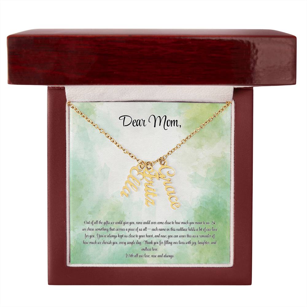 Personalized Vertical Name Necklace - Custom Jewelry Gift for Moms | Holiday, Birthday, Anniversary, Christmas