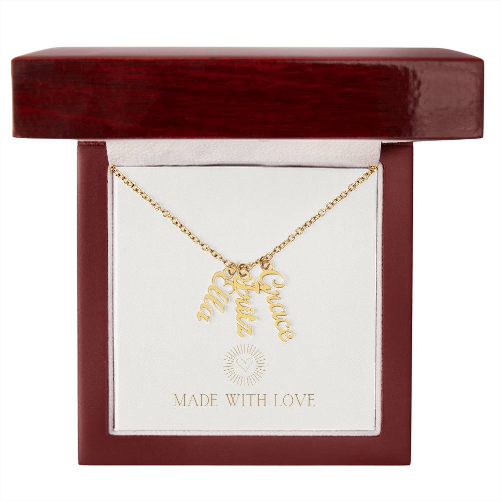 Personalized Vertical Name Necklace – A Thoughtful, Custom Gift for Any Occasion
