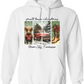 Vintage Small Town Christmas Gildan Hoodie – Personalized City & State Holiday Rustic Country Design