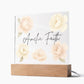 Personalized Peony Name LED Night Light for Nursery | Custom Floral Acrylic Sign for Baby Girl Room Décor
