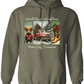 Vintage Small Town Christmas Gildan Hoodie – Personalized City & State Holiday Rustic Country Design