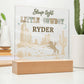 Sleep Tight Little Cowboy Personalized Acrylic Night Light – Custom Western Nursery Decor – Cowboy Bedroom Gift for Boys