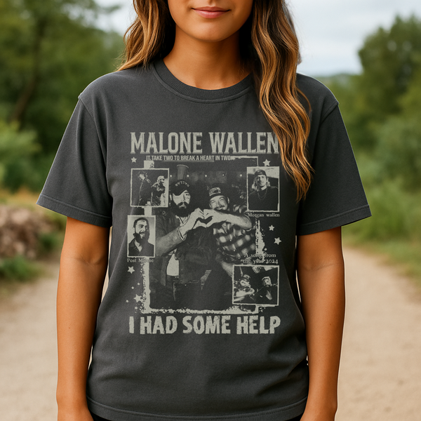 Vintage 'I Had Some Help' Comfort Colors T-Shirt – Post Malone & Morgan Wallen Country Music Inspired Apparel