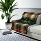Personalized Cream & Red Tartan Christmas Blanket – Ralph Lauren Inspired Plaid Family Throw | Custom Sherpa or Fleece Blanket (50x60 or 60x80)