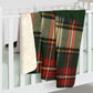 Personalized Cream & Red Tartan Christmas Blanket – Ralph Lauren Inspired Plaid Family Throw | Custom Sherpa or Fleece Blanket (50x60 or 60x80)