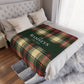 Personalized Cream & Red Tartan Christmas Blanket – Ralph Lauren Inspired Plaid Family Throw | Custom Sherpa or Fleece Blanket (50x60 or 60x80)