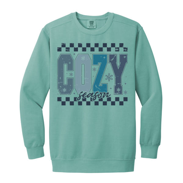 Cozy Season Crewneck Sweatshirt – Comfort Colors | Winter Fashion | Unisex Warm & Comfy Gift