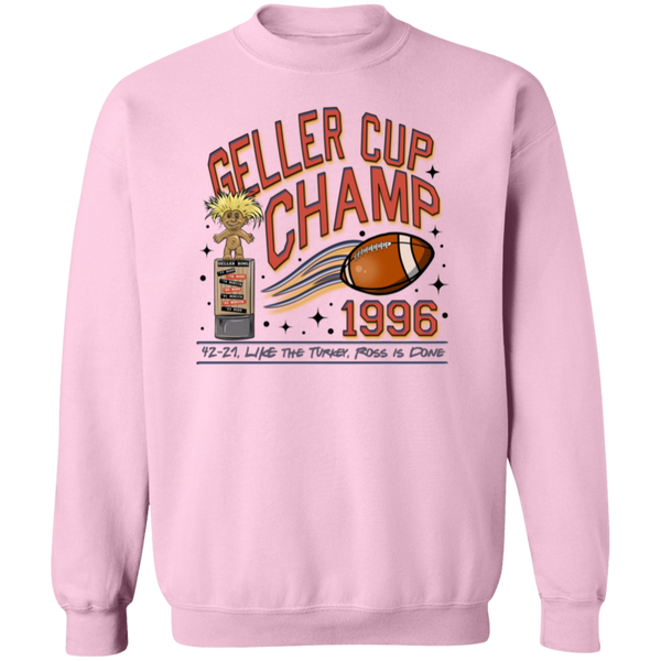 Friends Geller Cup Champion Gildan Pullover Sweatshirt – Cozy Throwback for Thanksgiving and Football Season!