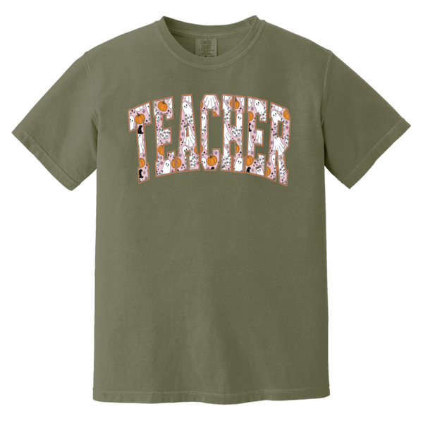 Trendy Halloween Fall T-Shirt – Perfect for Spooky Teachers!