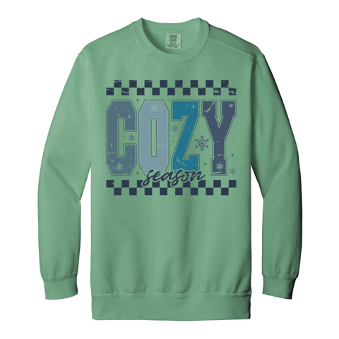 Cozy Season Crewneck Sweatshirt – Comfort Colors | Winter Fashion | Unisex Warm & Comfy Gift