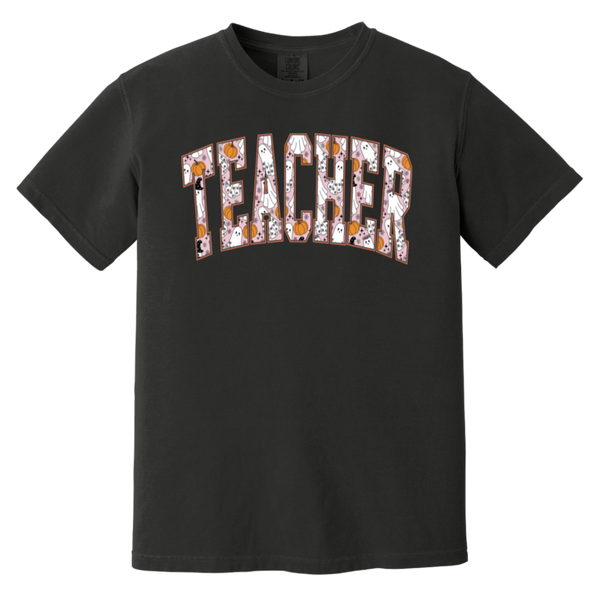 Trendy Halloween Fall T-Shirt – Perfect for Spooky Teachers!