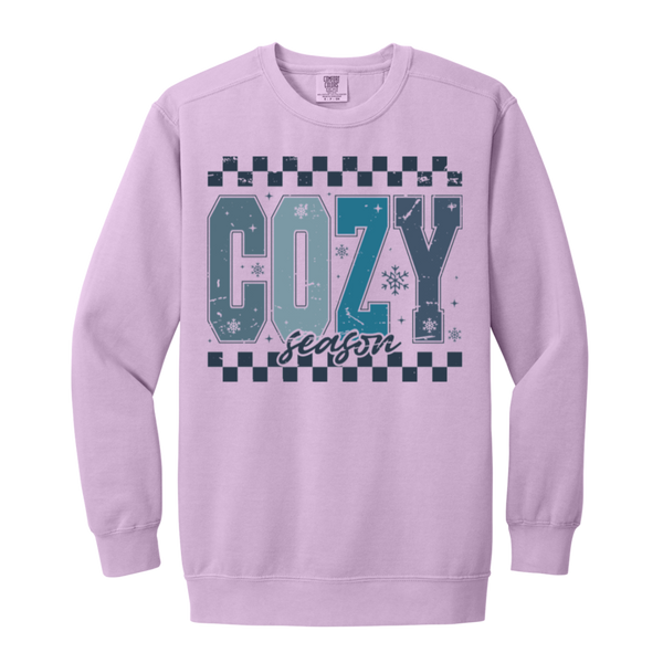 Cozy Season Crewneck Sweatshirt – Comfort Colors | Winter Fashion | Unisex Warm & Comfy Gift