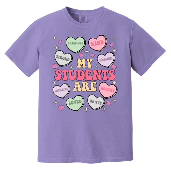 My Students Are My Valentine T-Shirt – Comfort Colors | Teacher Valentine’s Day Tee | Soft & Stylish Heart Design Shirt