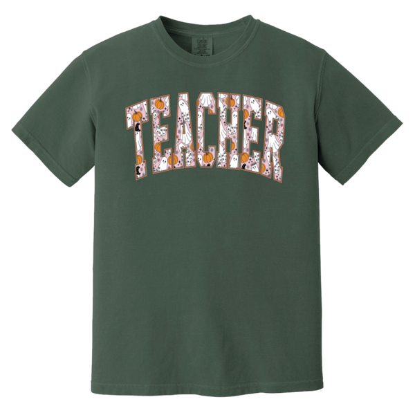 Trendy Halloween Fall T-Shirt – Perfect for Spooky Teachers!