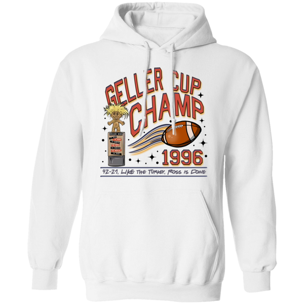 Friends Geller Cup Champion Gildan Hoodie – Perfect for Thanksgiving and Football Season!