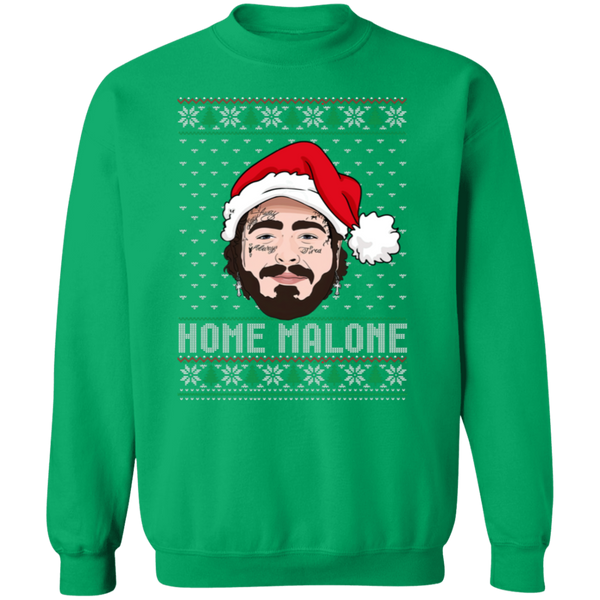 Home Malone Gildan Crewneck Sweatshirt – Post Malone & Home Alone Inspired Ugly Christmas Sweater