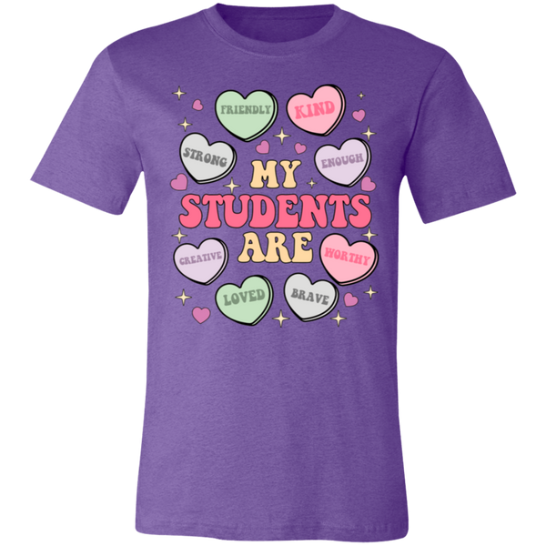 My Students Are My Valentine T-Shirt – Bella+Canvas | Teacher Valentine’s Day Tee | Soft & Stylish Heart Design Shirt