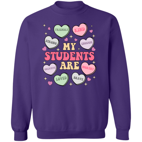 My Students Are My Valentine Crewneck Sweatshirt – Gildan | Teacher Valentine’s Day Apparel | Cozy & Festive Gift