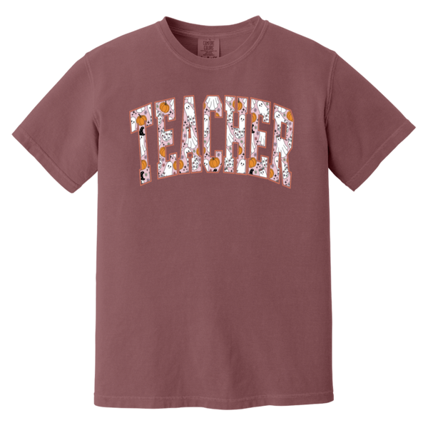 Trendy Halloween Fall T-Shirt – Perfect for Spooky Teachers!