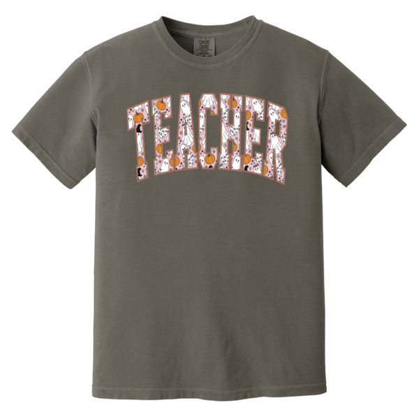 Trendy Halloween Fall T-Shirt – Perfect for Spooky Teachers!