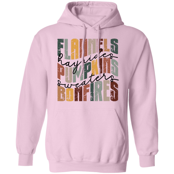 Flannels, Hayrides, and Bonfires Gildan Hoodie – Embrace the Autumn Spirit!