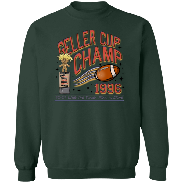 Friends Geller Cup Champion Gildan Pullover Sweatshirt – Cozy Throwback for Thanksgiving and Football Season!