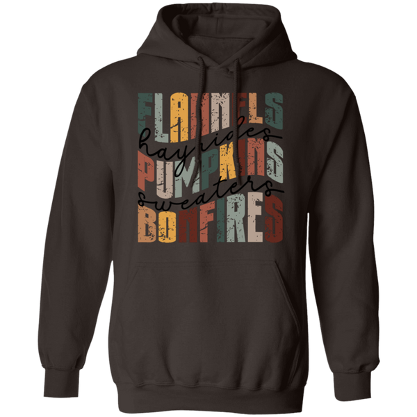 Flannels, Hayrides, and Bonfires Gildan Hoodie – Embrace the Autumn Spirit!